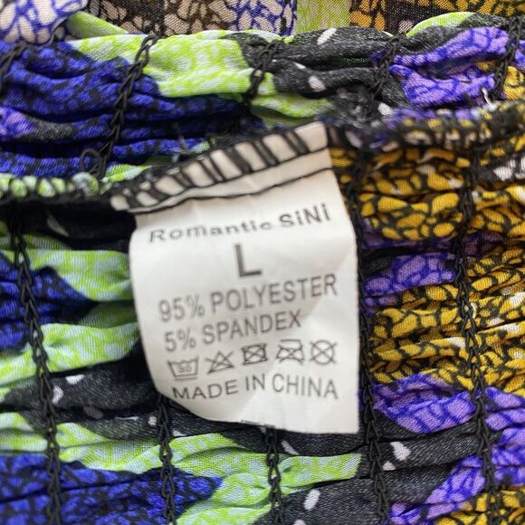 Romantic Sini Chevron Pattern Bat Wing Sheer Women's Top Size Large - Picture 8 of 8